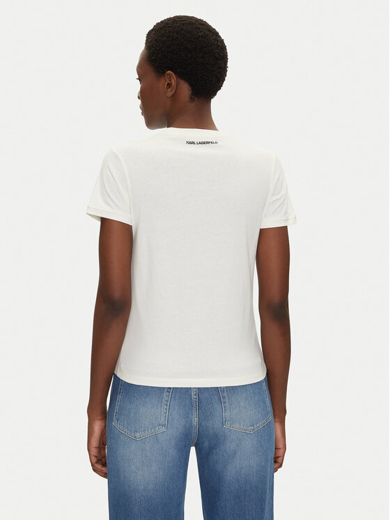 KARL LAGERFELD KARL LAGERFELD Tričko A2W17112 Écru Regular Fit