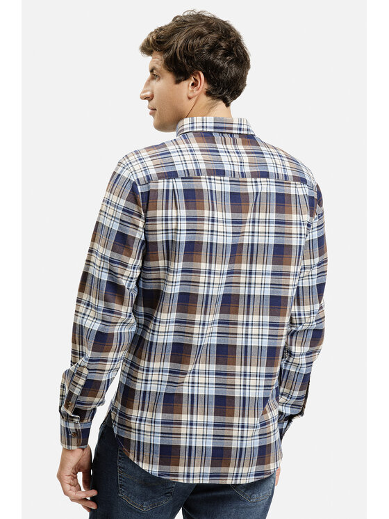 Cross Jeans Cross Jeans Koszula 35616-025 Brązowy Regular Fit