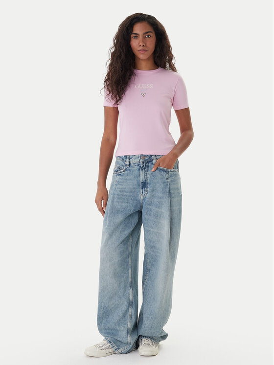 Guess Jeans Guess Jeans T-Shirt W6RI15 J1314 Růžová Regular Fit