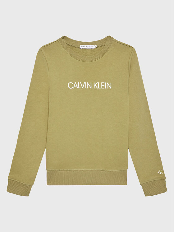 Calvin Klein Jeans Calvin Klein Jeans Majica dugih rukava Institutional Logo IU0IU00162 Zelena Regular Fit