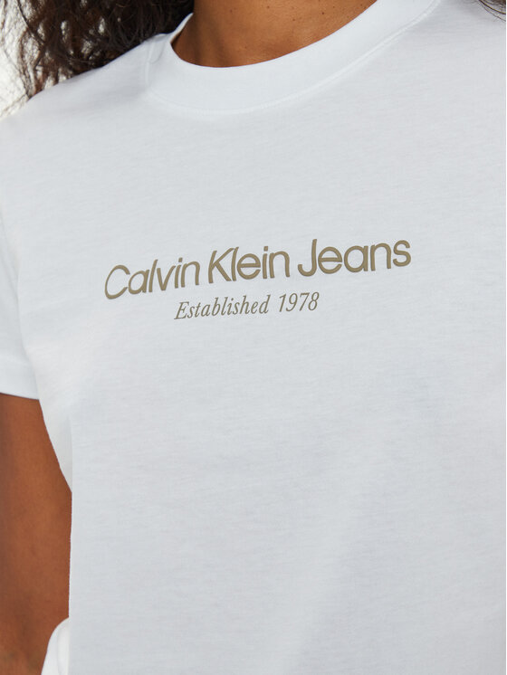Calvin Klein Jeans Calvin Klein Jeans Тишърт Institutional J20J224914 Бял Regular Fit
