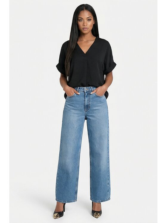 FIGL FIGL Bluzka M1321 Czarny Regular Fit