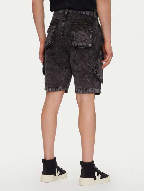 Alpha Industries Alpha Industries Szorty jeansowe Canvas Acid Short 156259 Czarny Regular Fit