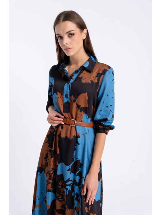 CLICK CLICK Φόρεμα καθημερινό 60-6165 Μπλε Regular Fit