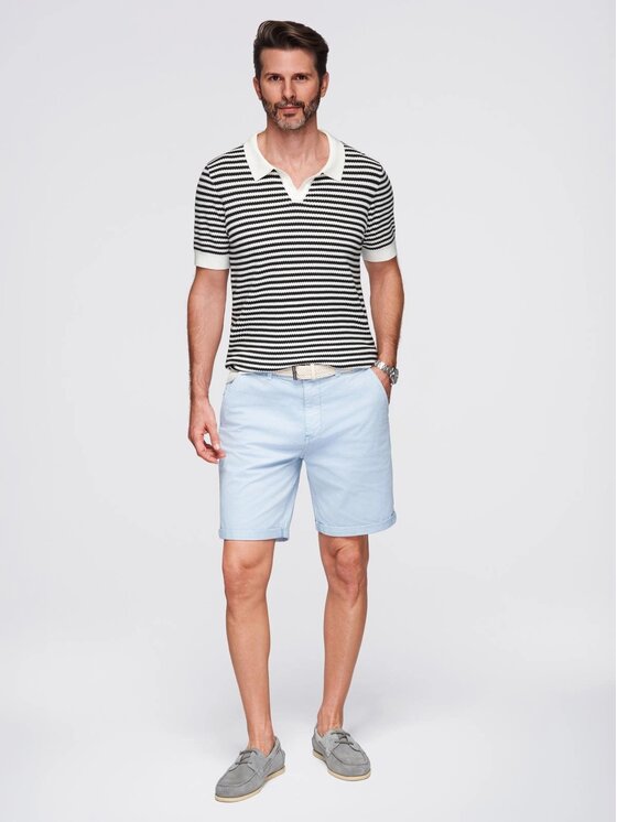 Ombre Ombre Polo OM-POSS-0161 Zielony Slim Fit