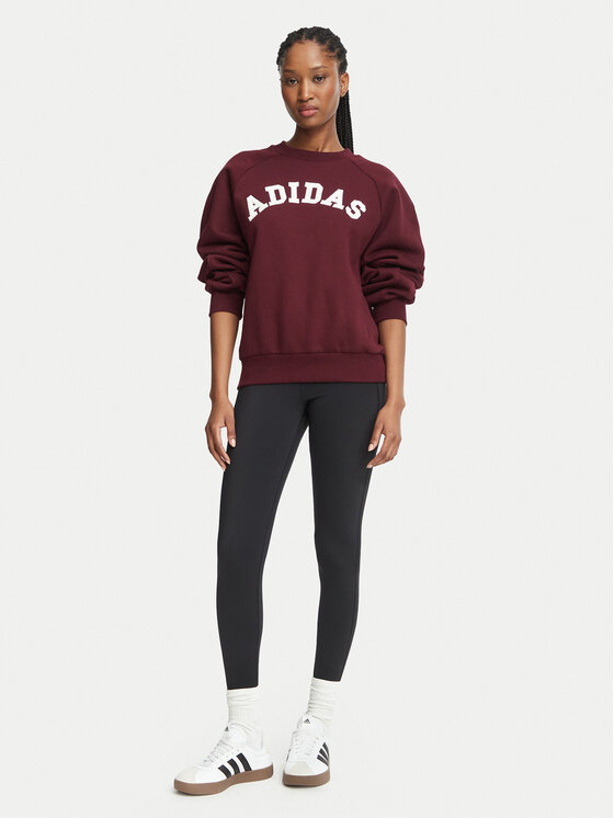 adidas adidas Mikina Adidas Damskie 3-Stripes Crew KU0327 Bordó Loose Fit