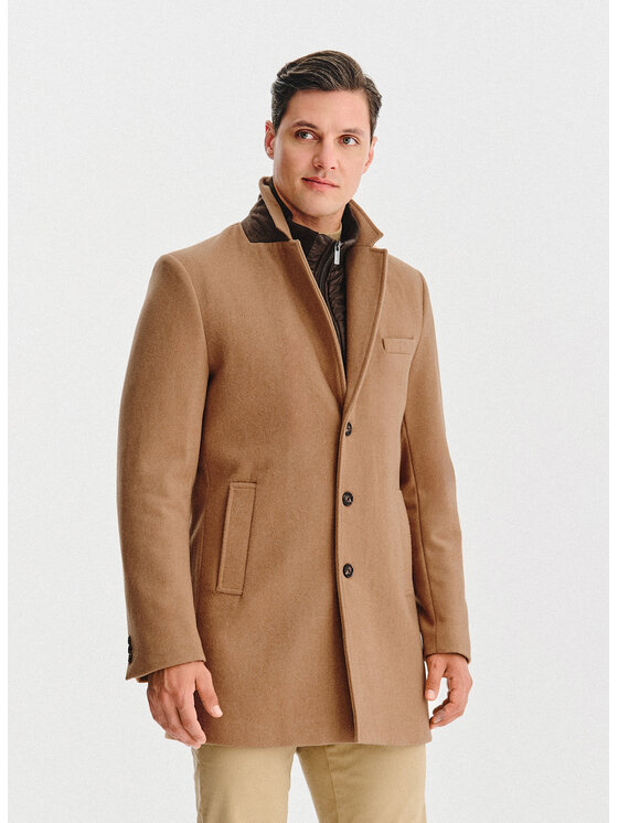 Pako Lorente Pako Lorente Płaszcz zimowy P25WF-7X-016 Beżowy Classic Fit