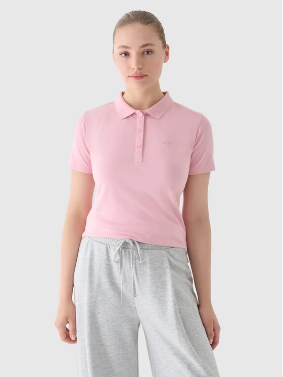4F 4F Polo 4FWMM00TPTSF317-56S Różowy Slim Fit