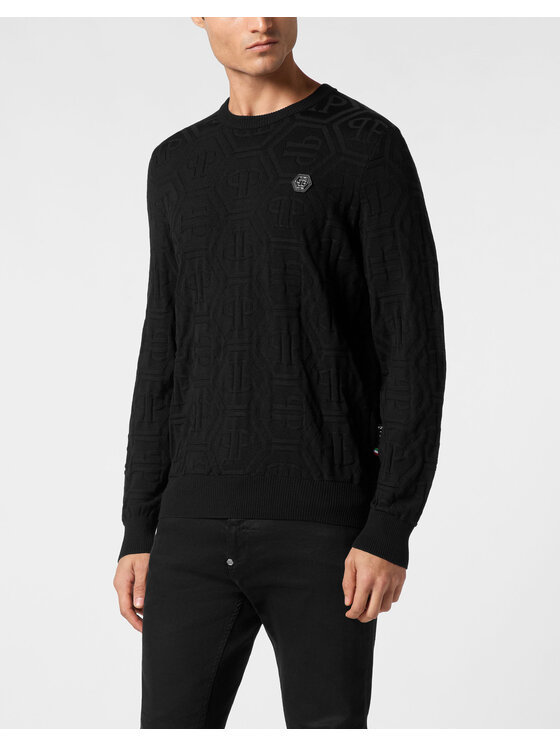 PHILIPP PLEIN PHILIPP PLEIN Sveter 22215 Čierna Regular Fit