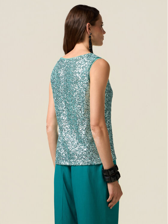 Oltre Oltre T-shirt G043J004404N004 Turchese Regular Fit