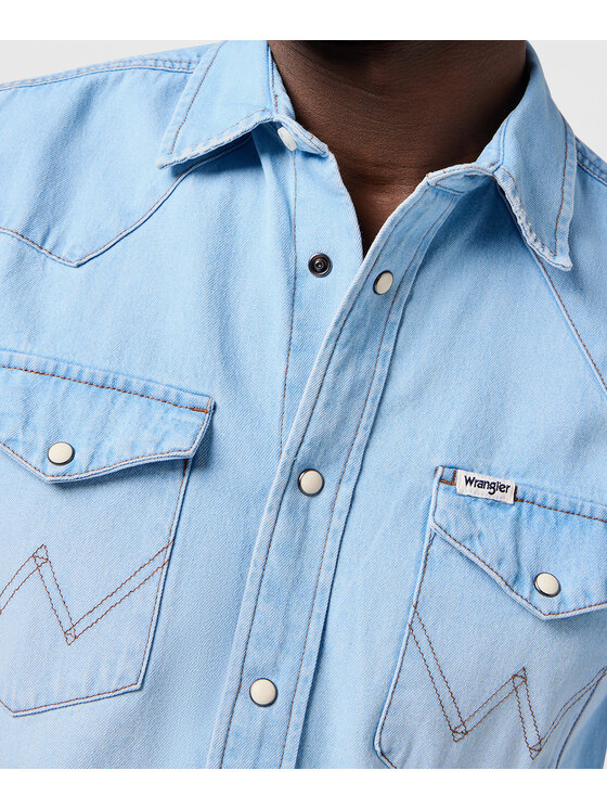 Wrangler Wrangler camicia di jeans 112362745 Blu Regular Fit