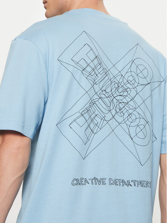 HUGO HUGO T-Shirt Nufrancos 50532095 Modrá Regular Fit