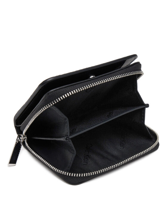 Calvin Klein Calvin Klein Малък дамски портфейл Ck Must Medium Zip Around_Mono K60K612942 Черен