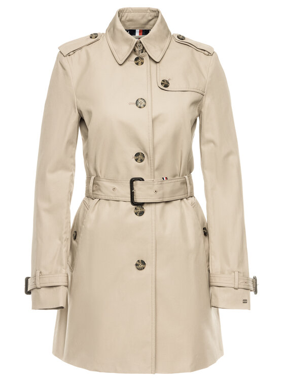 Tommy Hilfiger Tommy Hilfiger Tenchcoat Heritage Single WW0WW24966 Beige Regular Fit