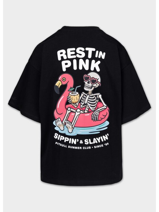 PITBULL PITBULL T-Shirt REST IN PINK Czarny Regular Fit