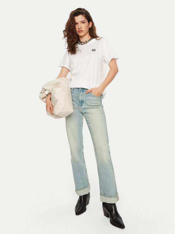KARL LAGERFELD KARL LAGERFELD Тишърт A1W17025 Бял Relaxed Fit