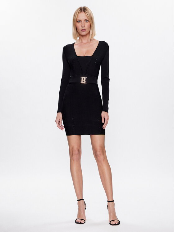 Blugirl Blumarine Blugirl Blumarine Коктейльна сукня RA3057-MA55N Чорний Slim Fit