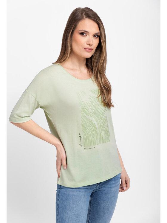 Volcano Volcano T-Shirt T-FEST Zielony Regular Fit
