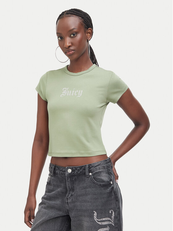 Juicy Couture Juicy Couture Marškinėliai JCWCT226326 Chaki Slim Fit