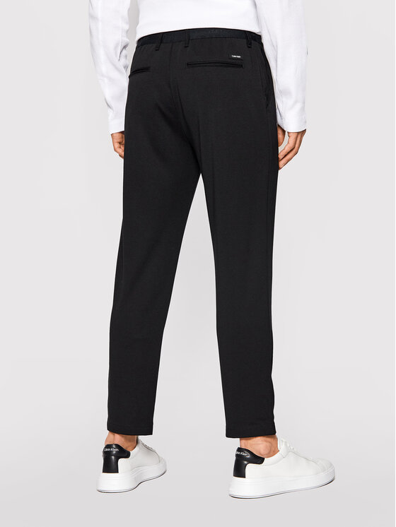 Calvin Klein Calvin Klein Spodnie materiałowe Comfort Knit Texture Pant K10K107493 Czarny Regular Fit