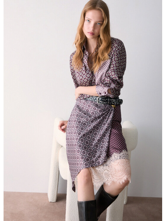 Liu Jo Liu Jo Spódnica midi WF6196TS531L9216 Fioletowy Regular Fit