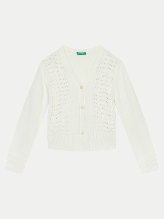United Colors Of Benetton Kardigán 1370C601Q Biela Regular Fit
