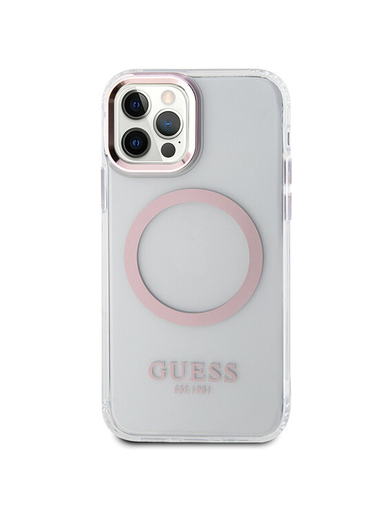 Guess Guess Etui na telefon iPhone 12/12 Pro Różowy