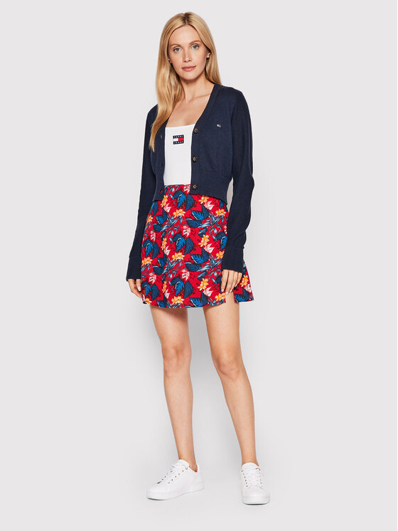 Tommy Jeans Tommy Jeans Spódnica trapezowa DW0DW12923 Czerwony Regular Fit