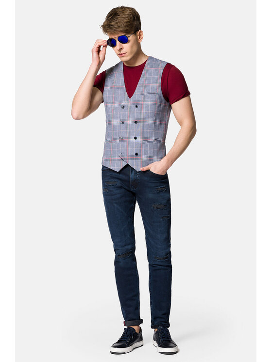 Lancerto Lancerto Kamizelka Morella KA131123000007 Szary Slim Fit