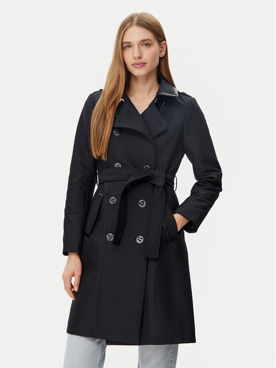 Morgan Morgan Trench 251-GSELAM Crna Regular Fit