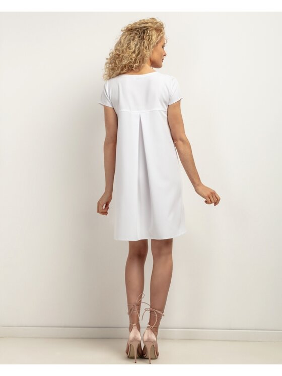 Tessita Tessita Sukienka koktajlowa SUKIENKA_T441 _1_S Biały Loose Fit