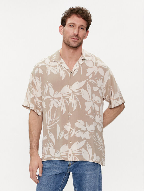 Jack & Jones Jack & Jones Košile Jeff 12248408 Béžová Relaxed Fit