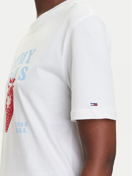 Tommy Jeans Tommy Jeans T-shirt Strawberry DW0DW20894 Bijela Relaxed Fit