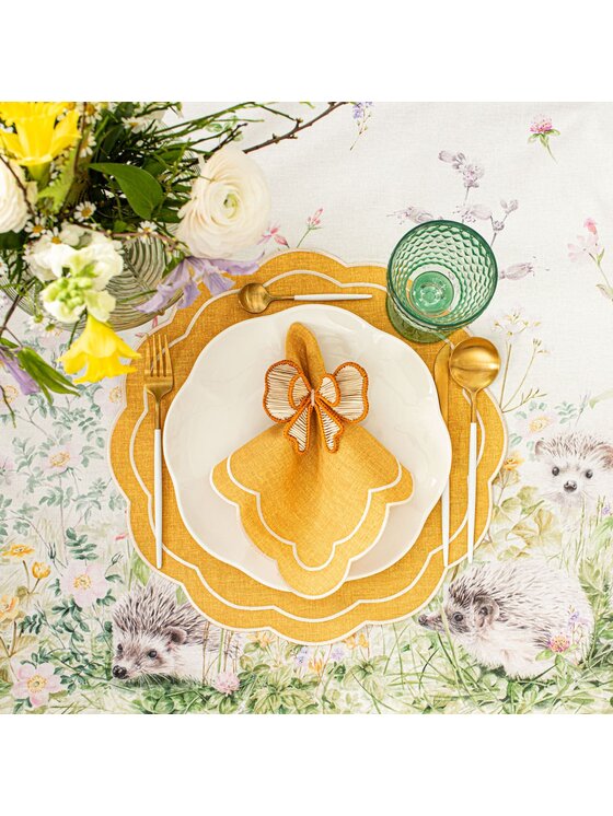 Roseberry Home Roseberry Home Serwetki haftowane Yellow Petali Żółty
