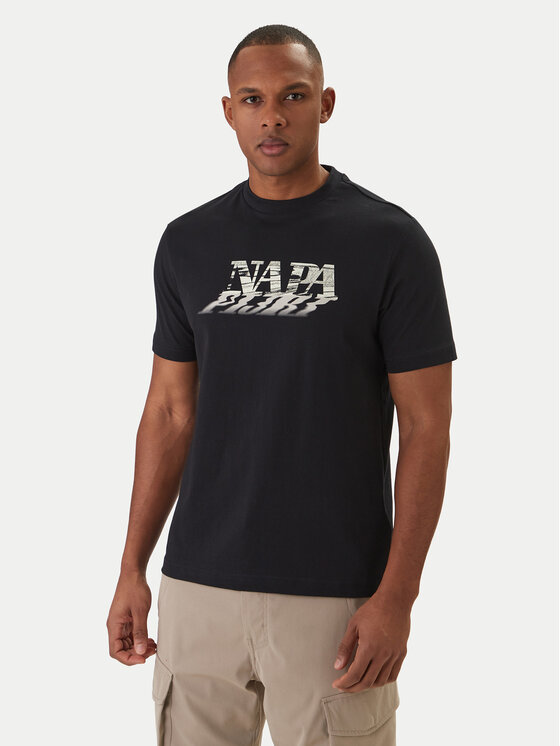 Napapijri Napapijri T-krekls Lodestar NP0A4FGY Melns Regular Fit