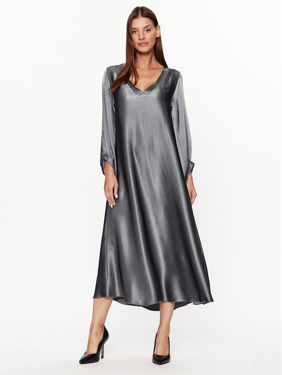 Dixie Dixie Sukienka codzienna A782Z037 Srebrny Relaxed Fit