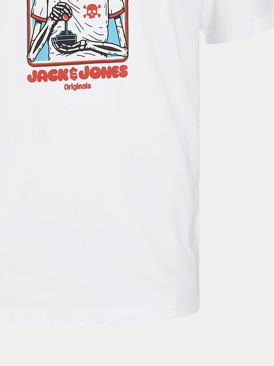 Jack & Jones Jack & Jones T-Shirt Eight Skull 12264841 Biały Standard Fit
