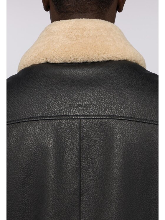 Trussardi Trussardi Kurtka skórzana R306M000009N033 Czarny Regular Fit