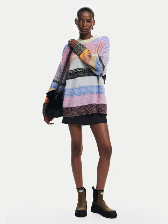 Desigual Desigual Sweter Moncton 24WWJF28 Kolorowy Regular Fit