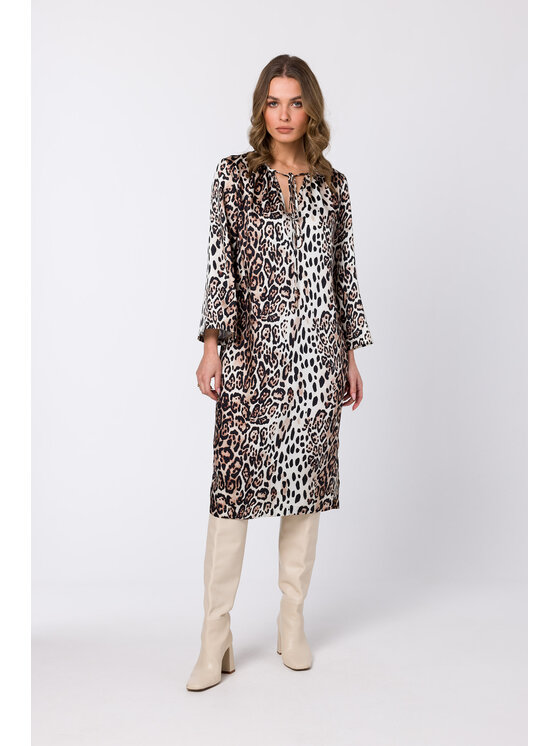 Stylove Stylove Každodenné šaty S338 Hnedá Regular Fit
