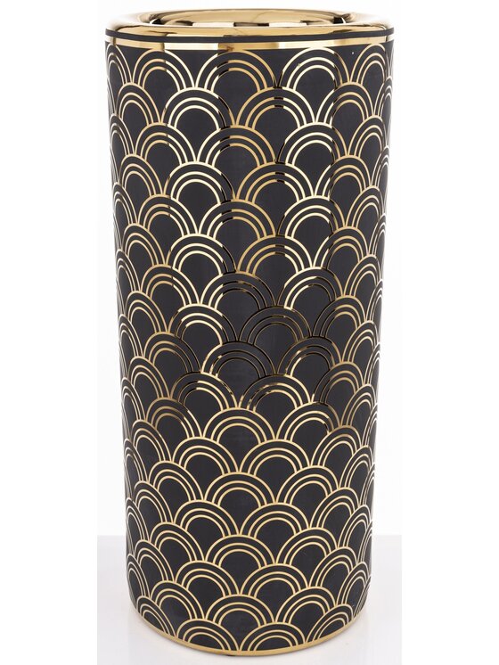 MIAhome MIAhome Pojemnik Parasolnik porcelanowy 46x20 cm CHADUR czarny Czarny