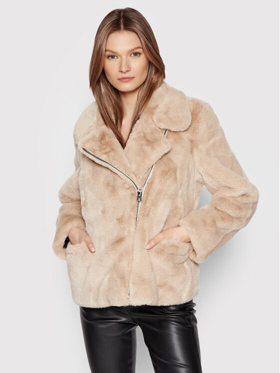 Zadig&Voltaire Futro Freeze WKCE0606F Beżowy Regular Fit Modivo.pl