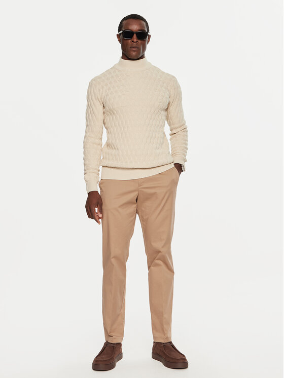 INDICODE INDICODE Sveter Inaldom 35-822 Écru Regular Fit