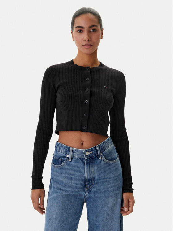 Tommy Jeans Tommy Jeans Ζακέτα DW0DW22023 Μαύρο Slim Fit