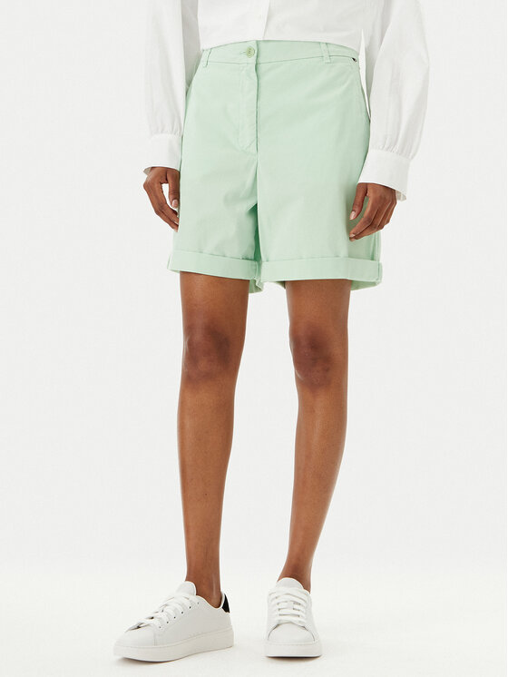 Tommy Hilfiger Tommy Hilfiger Pantalon scurți din material WW0WW42457 Verde Regular Fit