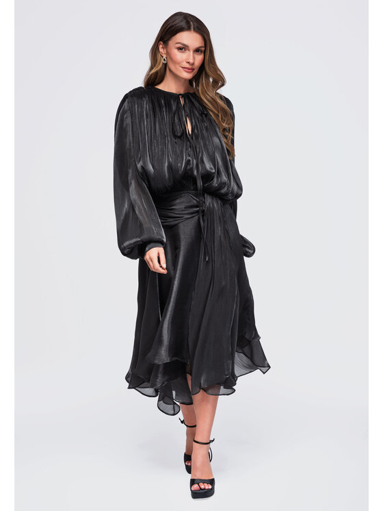 Ombre Ombre Sukienka wieczorowa LA-OM-DLR443 Czarny Regular Fit