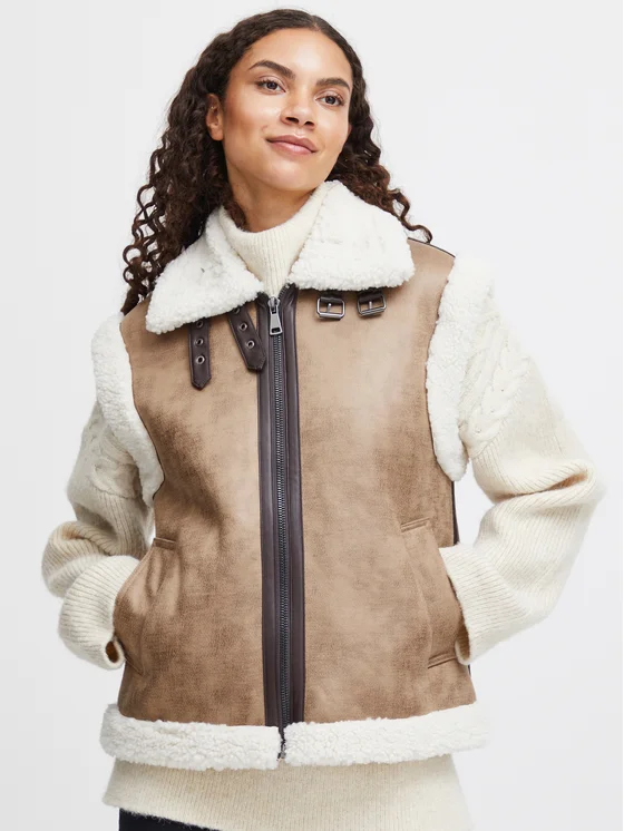 b.young Weste 20813722 Braun Regular Fit
