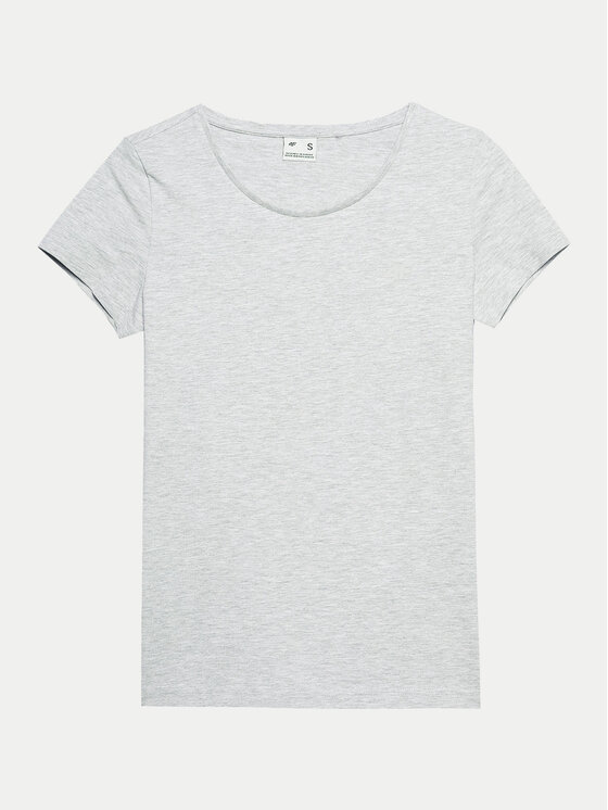 4F 4F T-Shirt 4FWSS24TTSHF1161 Szary Slim Fit