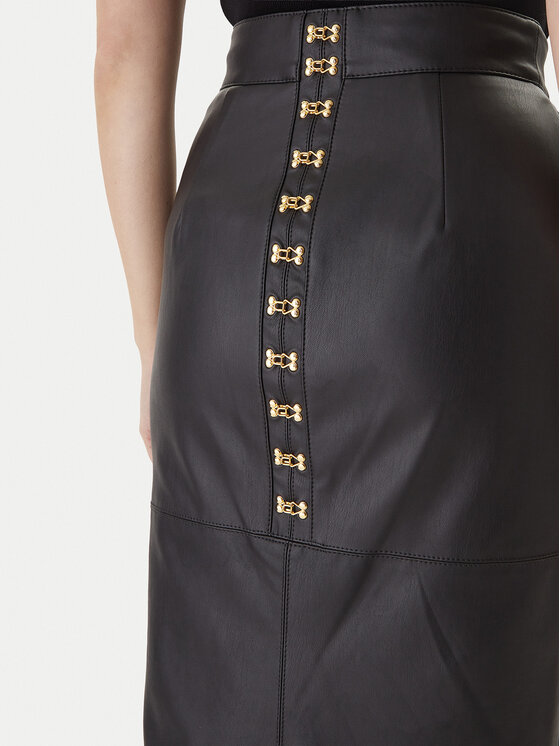 Elisabetta Franchi Elisabetta Franchi Sukňa z imitácie kože GO-145-57E2 Čierna Regular Fit