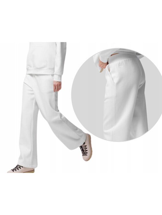 Outhorn Teplákové nohavice OTHWSS24TTROF705-11S Biela Regular Fit